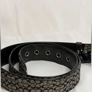 Coach Black and Gray Signature Women's Belt